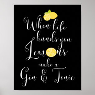 Wenn das Leben einem Lemons-Typografie zufügt Poster