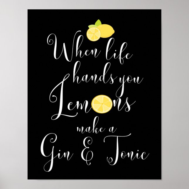 Wenn das Leben einem Lemons-Typografie zufügt Poster (Vorne)