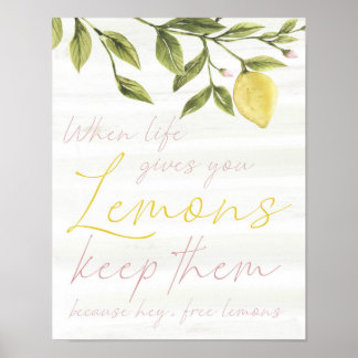 Wenn das Leben einem Lemons Wall Art gibt Poster