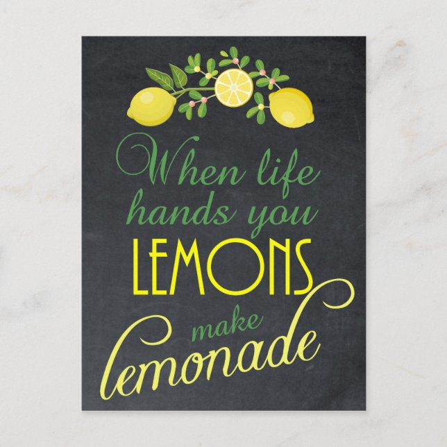 Wenn das Leben einem Zitronen gibt, machen Limonad Postkarte (Vorderseite)