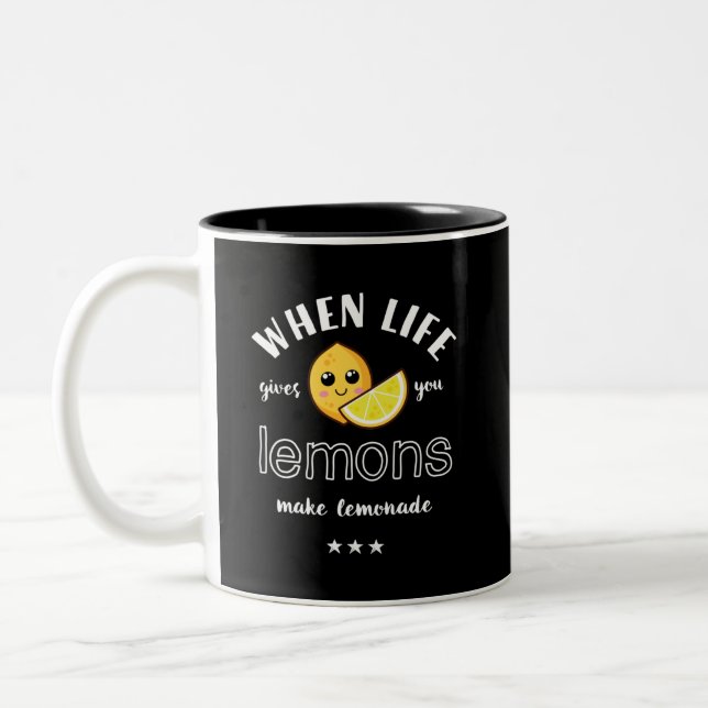 Wenn das Leben Lemon macht Lemonade Funny Summer Zweifarbige Tasse (Links)