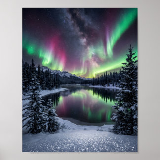 Wenn der Himmel sich in himmlischem Feuer bemalt Poster