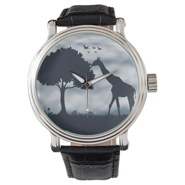 Wenn der Mond zur Giraffe flüstert Armbanduhr (Vorderseite)