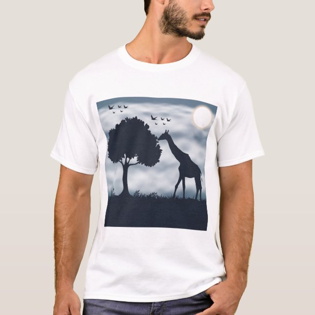 Wenn der Mond zur Giraffe flüstert T-Shirt (Vorderseite)