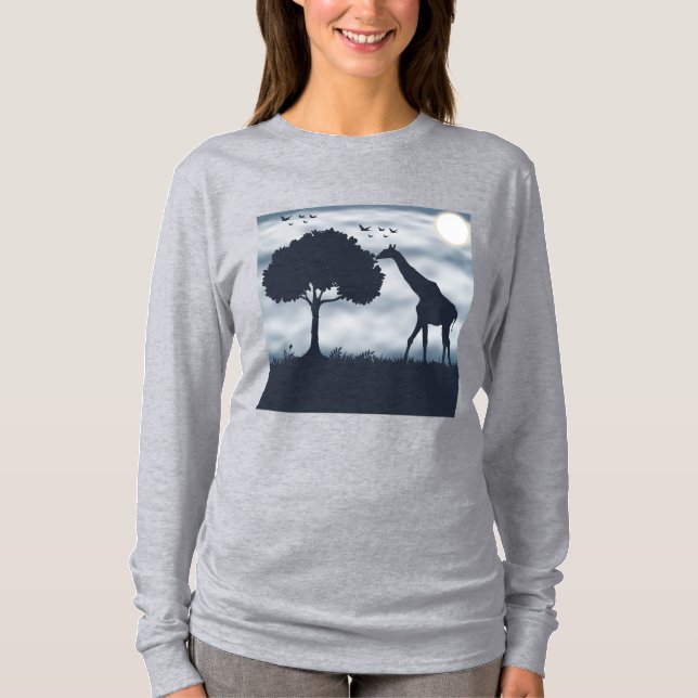 Wenn der Mond zur Giraffe flüstert T-Shirt (Vorderseite)