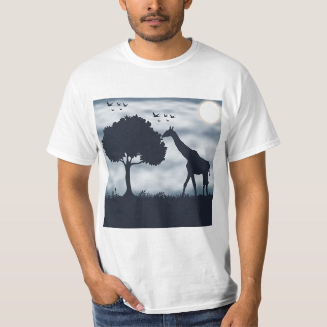 Wenn der Mond zur Giraffe flüstert T-Shirt (Vorderseite)
