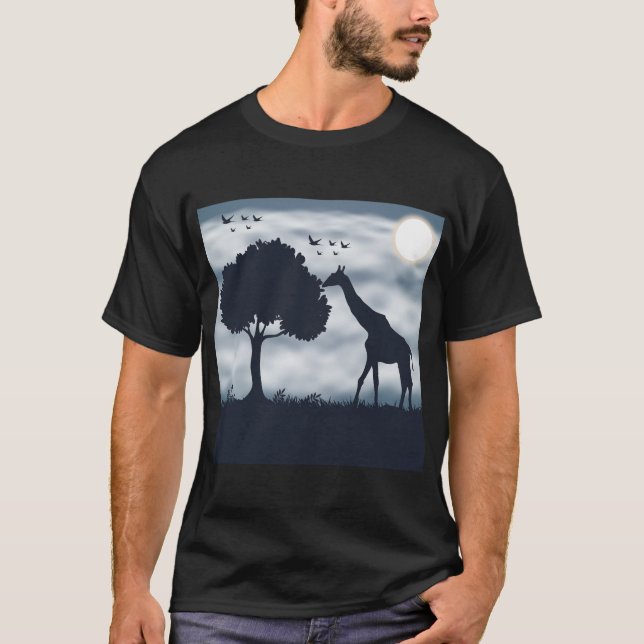 Wenn der Mond zur Giraffe flüstert T-Shirt (Vorderseite)