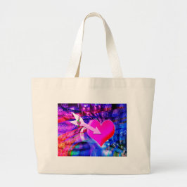 Wenn der Musikpfeil das Herz angriff Jumbo Stoffbeutel