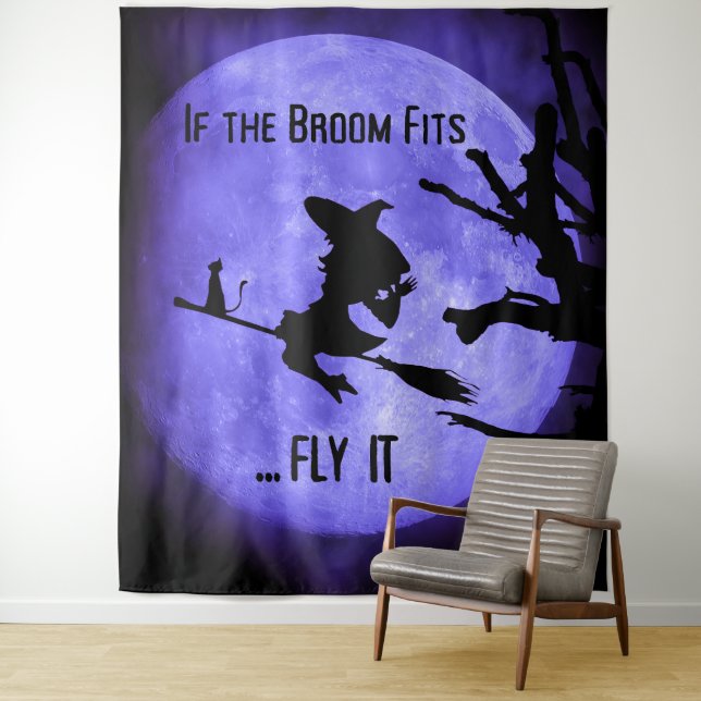Wenn der Raum Fly It Halloween-Party Hintergrund p Wandteppich (Beispiel)