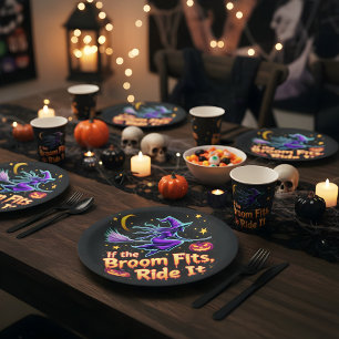 Wenn der Raum passt zu Reiten Es Halloween-Design Pappteller