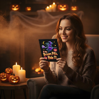 Wenn der Raum passt zu Reiten Es Halloween-Design Postkarte
