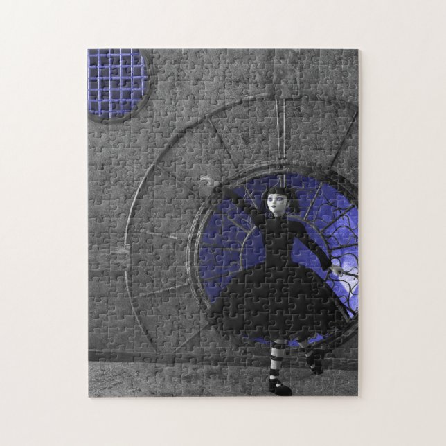 Wenn der Regen gotisches Kunst-Puzzlespiel kommt Puzzle (Vertikal)