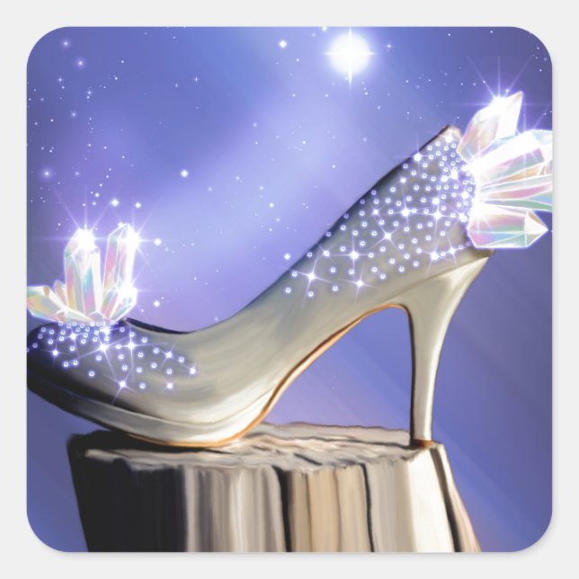 Wenn der Schuh passt Quadratischer Aufkleber (Vorderseite)