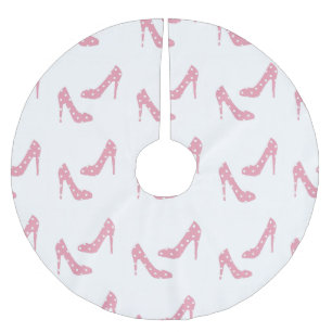 Wenn der Schuh rosa Weihnachtsbaum-Rock passt Polyester Weihnachtsbaumdecke
