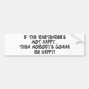 Wenn des Barkeepers nicht glücklich Autoaufkleber