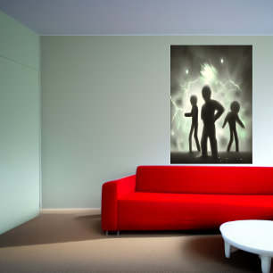 Wenn die Alien für Sie kommt   AI Art Poster