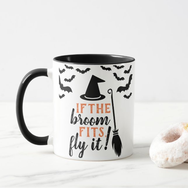 Wenn die Besen-Sitze es fliegen! Tasse (Mit Donut)