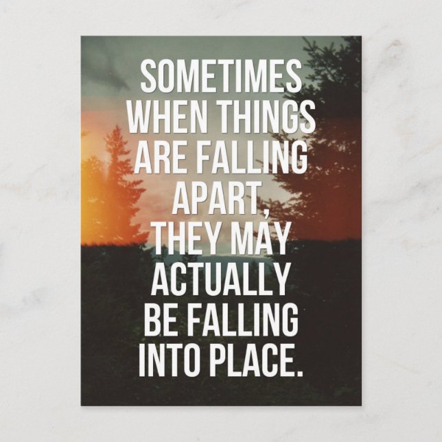 Wenn die Dinge abnehmen Zitat Postkarte (Vorderseite)