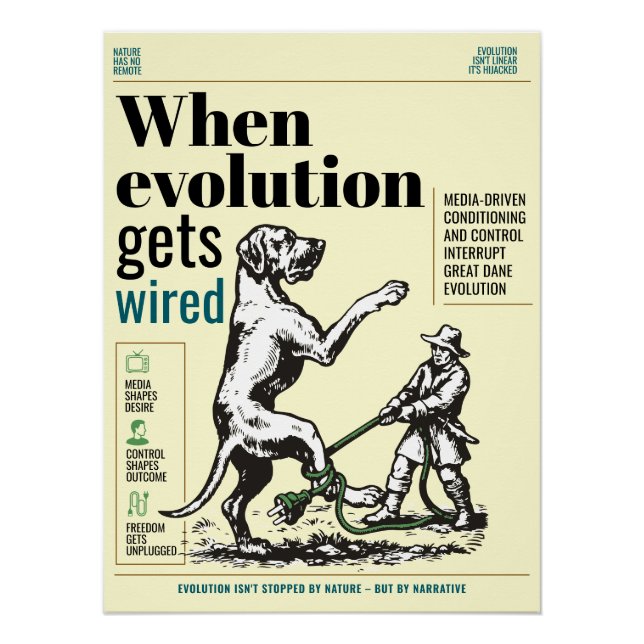 Wenn die Evolution verdrahtet wird, sind Great Dan Poster (Vorderseite)