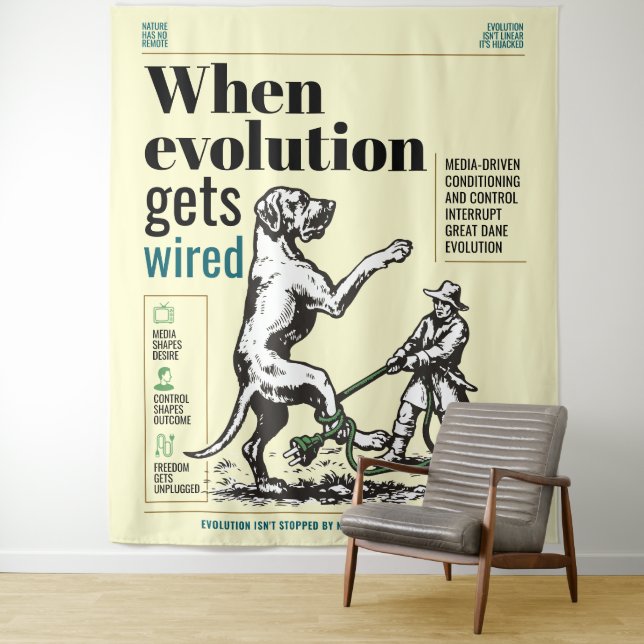 Wenn die Evolution verdrahtet wird, sind Great Dan Wandteppich (Beispiel)