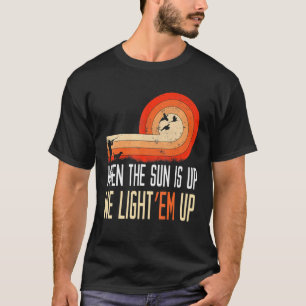 Wenn die Sun Ente Jagd Hund Retro Wasservögel T-Shirt