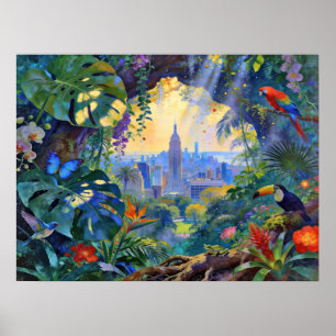 Wenn die Tierwelt Manhattan beobachtet – Ein Stadt Poster