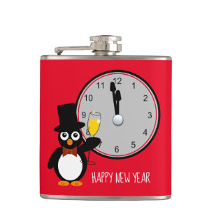 Wenn die Uhr Zwölf schlägt Vinyl umhüllte Flasche Flachmann
