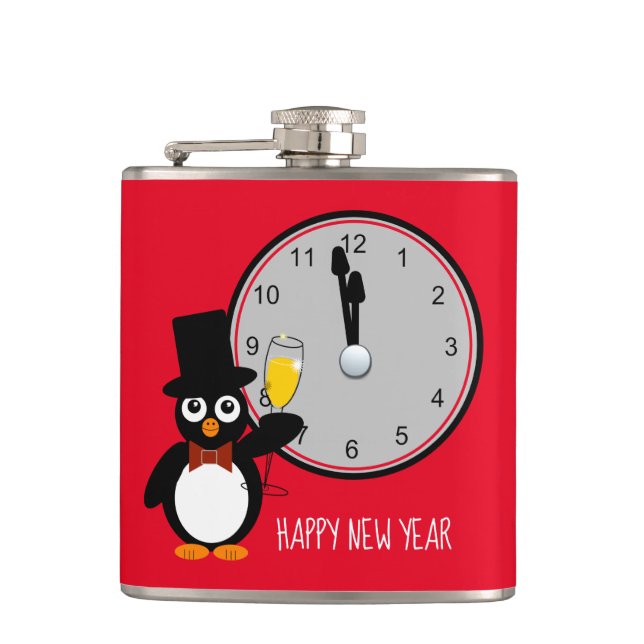 Wenn die Uhr zwölf Vinyl-Wrap-Flasche schlägt Flachmann (Vorderseite)