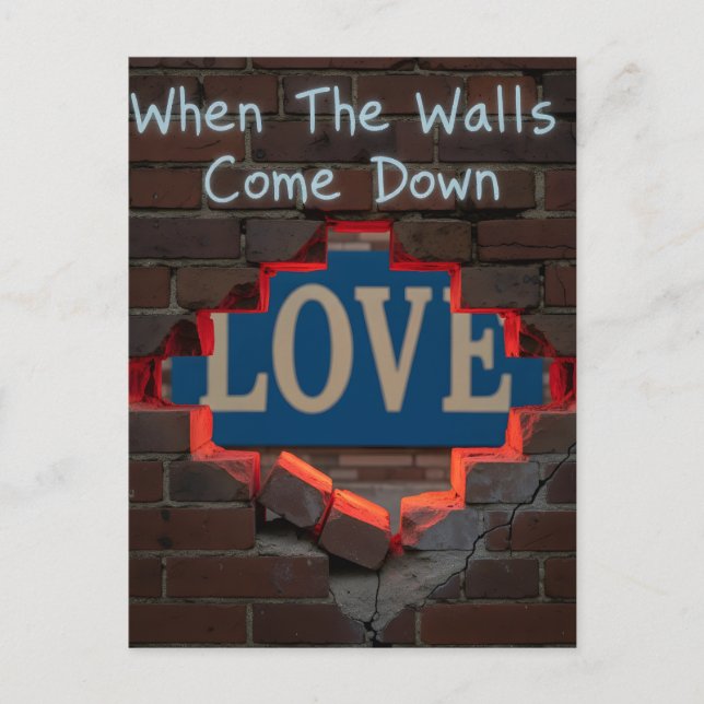 Wenn die Wände herunterkommen Postkarte (Vorderseite)