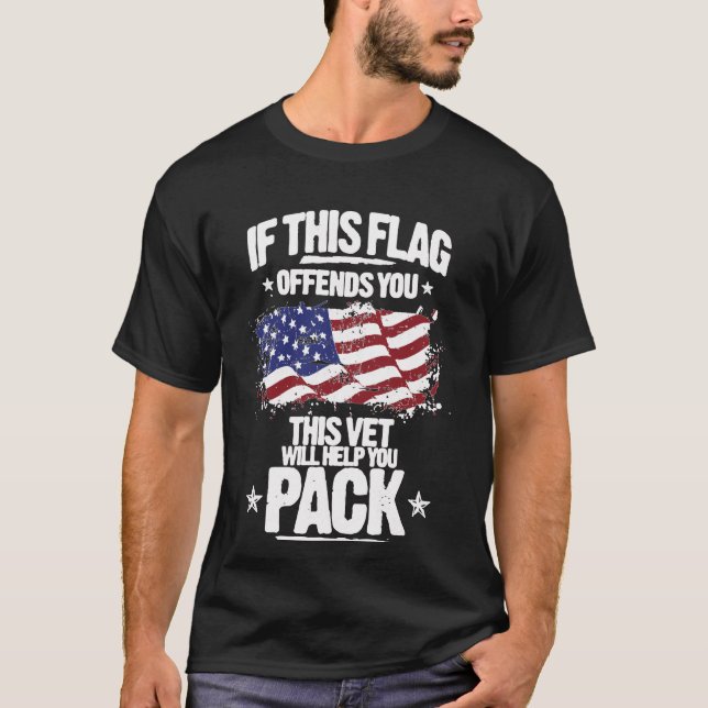 Wenn diese Flagge beleidigt, hilft der Tierarzt T-Shirt (Vorderseite)