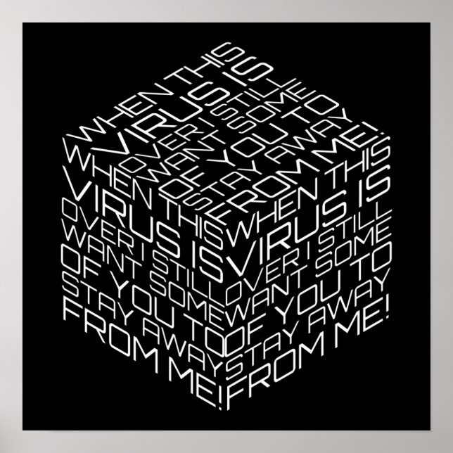 Wenn dieses Virus über dem Würfel des weißen Texts Poster (Vorne)