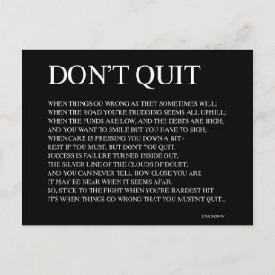 WENN DINGE FALSCH WERDEN, WIE SIE MANCHMAL WERDEN; POSTKARTE