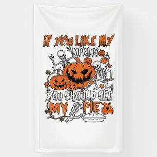 Wenn dir Halloween-Skelett-Pie mit Kürbissen gefäl Banner