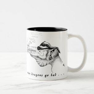 Wenn Drachen schlecht werden. . . Zweifarbige Tasse
