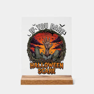 Wenn Du Dich Traust Halloween Erschreckender Zombi Acrylschild