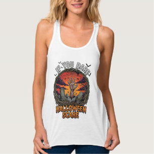 Wenn du dich traust Halloween erschreckender Zombi Tank Top