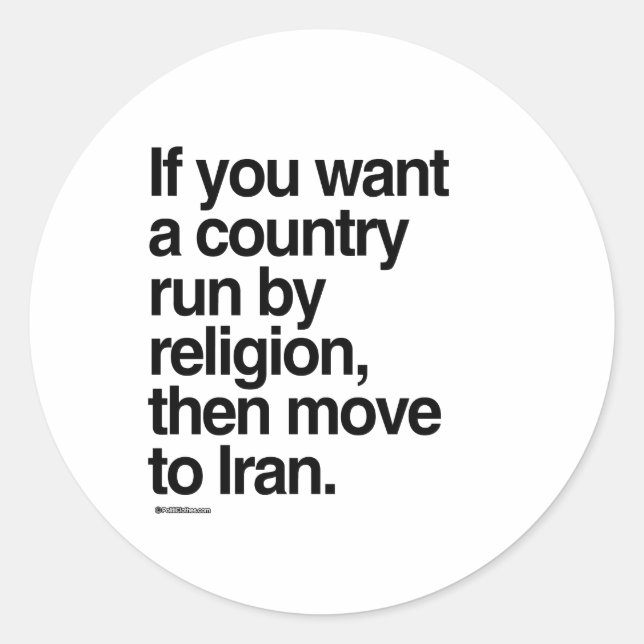 Wenn du ein Land will, das von der Religion geleit Runder Aufkleber (Vorderseite)