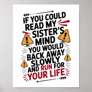 Wenn du meine Schwestern lesen könntest, denkst du Poster