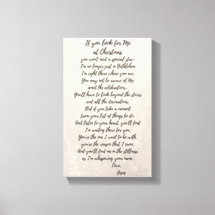 Wenn du mich zu Weihnachten suchst Leinwanddruck