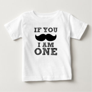 Wenn du Mustache bist, bin ich ein lustiger Geburt Baby T-shirt