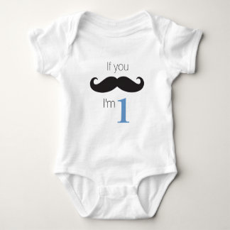 Wenn du Mustache... ich bin eins! Baby Strampler
