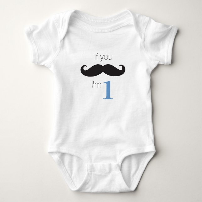 Wenn du Mustache... ich bin eins! Baby Strampler (Vorderseite)