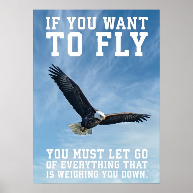 Wenn du zum Fliegen Will, Adler, Fitnessstudio, Hu Poster (Vorne)