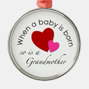 Wenn ein Baby geboren ist, ist so eine Großmutter Silbernes Ornament