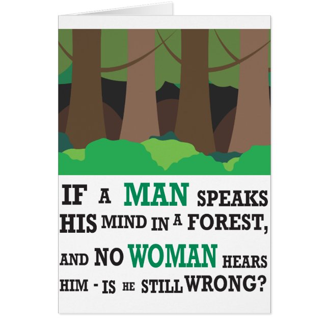 Wenn ein Mann seinen Verstand in einem Wald… (Vorne)