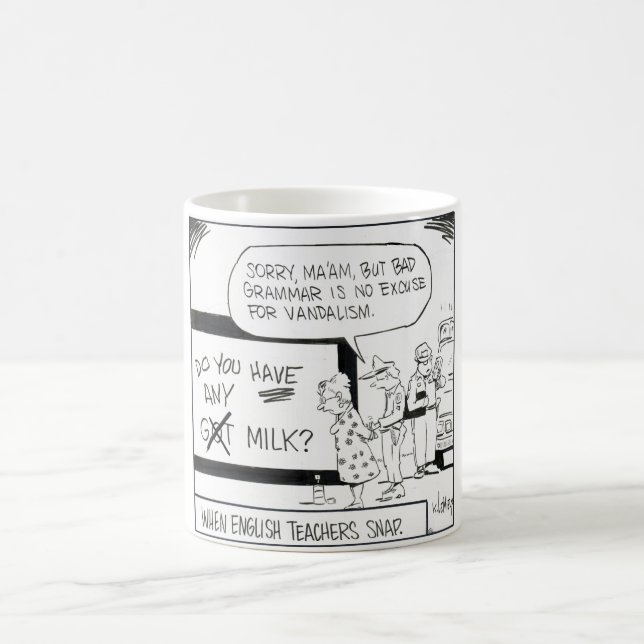 "Wenn englische Lehrer" Grammatik-Spaß-Tasse Kaffeetasse (Mittel)