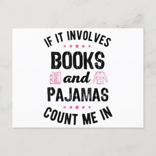Wenn es Bücher und Pajamas Buch Lover Bookwo beinh Feiertagspostkarte