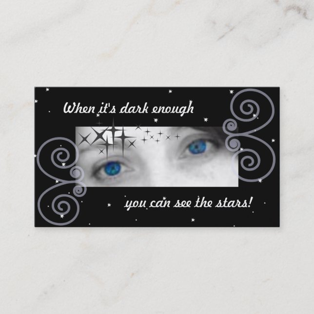 Wenn es genug dunkel ist, können Sie die Sterne Visitenkarte (Vorderseite)
