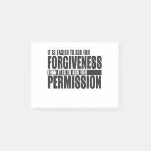 Wenn es leichter ist, Vergebung Fragen als Post-it Klebezettel