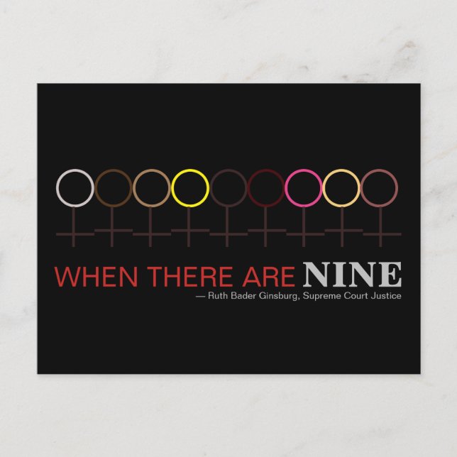 Wenn es neun Richter Ginsburg RBG Black Postkarte (Vorderseite)